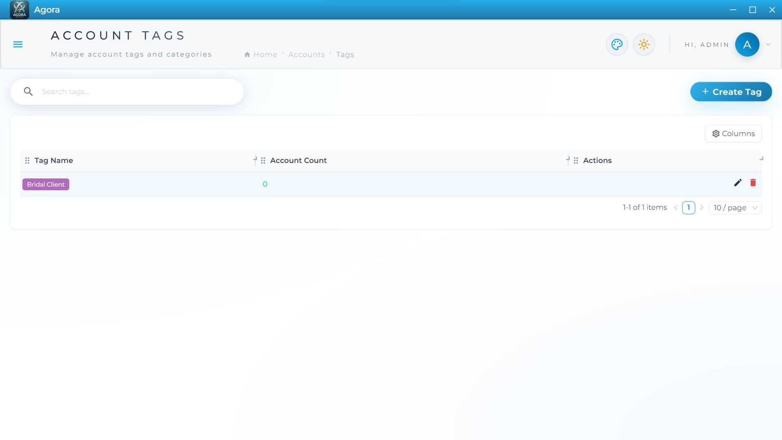 Account Tags Dashboard